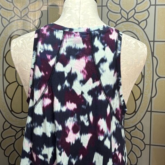 Sweaty Betty Easy Peazy Blue Flow Print Oversized Hi Low Tank Size 8/10 - Picture 6 of 11